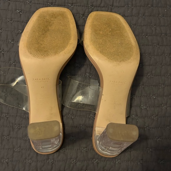 Zara Basic Collection Clear Strap Block Heels. Sz 10 - Picture 9 of 10